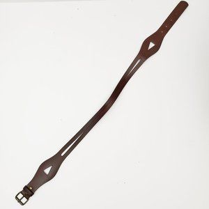 RACHEL COMEY Brown Leather Cut Out Cinch Belt EUC